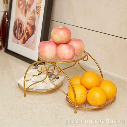 Cesta de frutas plana de três camadas